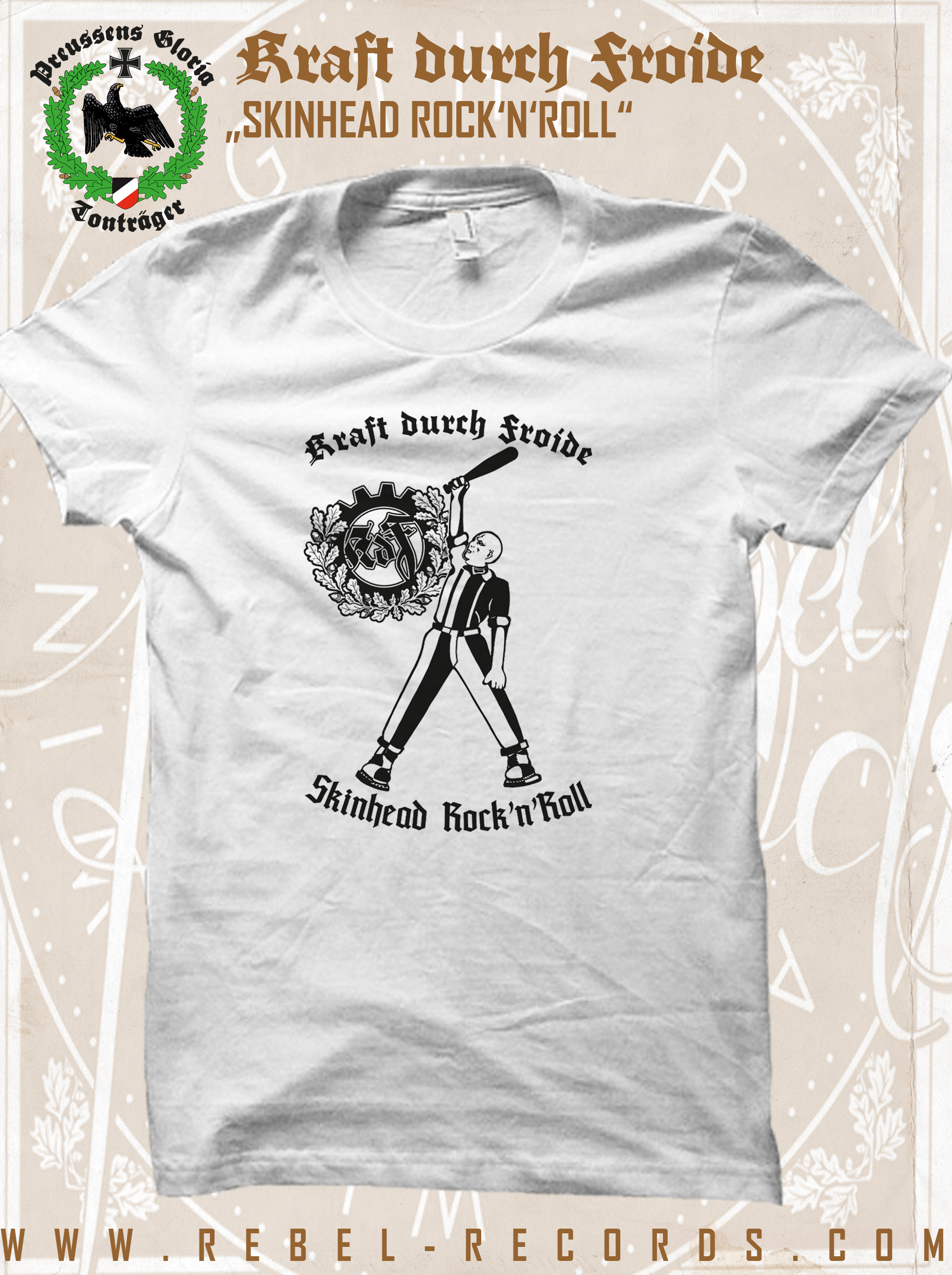 KRAFT DURCH FROIDE - SKINHEAD ROCK'N'ROLL T-SHIRT